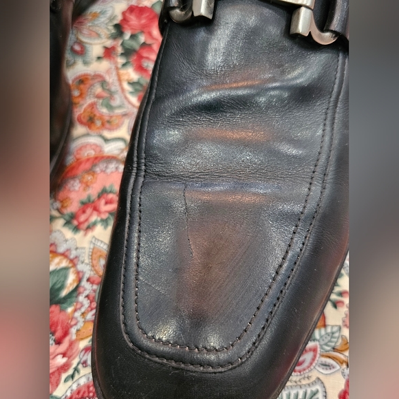 Men\'s Salvatore Ferragamo Black Leather Driving Loafers Size 9.5 main image 8